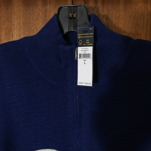 Polo Ralph Lauren Varsity Half Zip Cotton Sweater - Picture 2 of 5